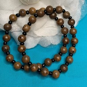 2 Wood Bead Bracelets